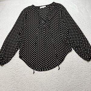 WAYF Where Are You From Women's Small Long Sleeve Lightweight Tie Blouse